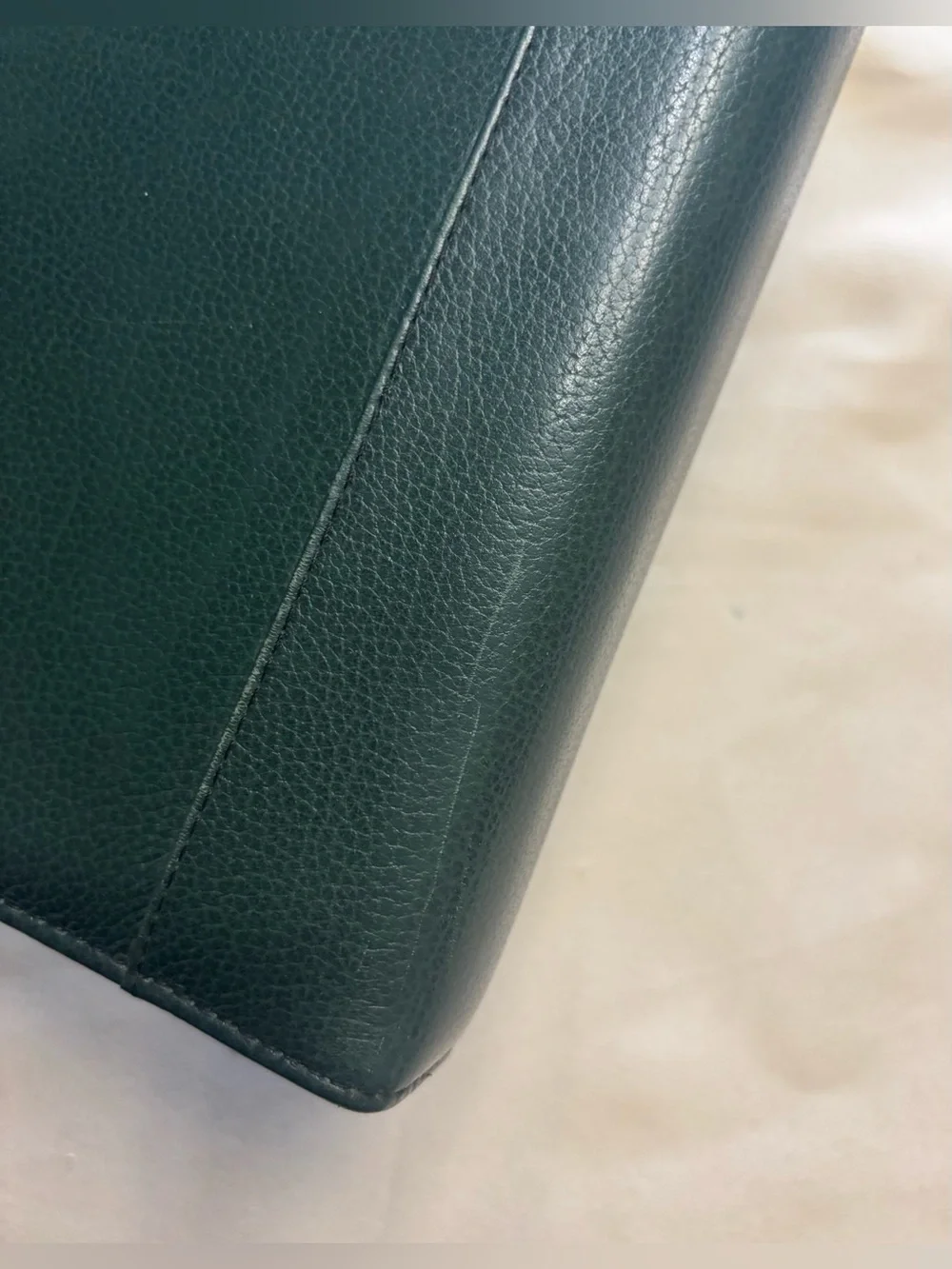 Franklin Quest Covey Classic Zip Planner GREEN Top Grain Verona Leather 7 Ring